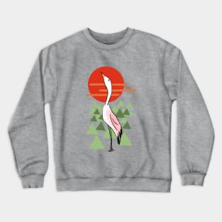 Egret With Sunset Crewneck Sweatshirt